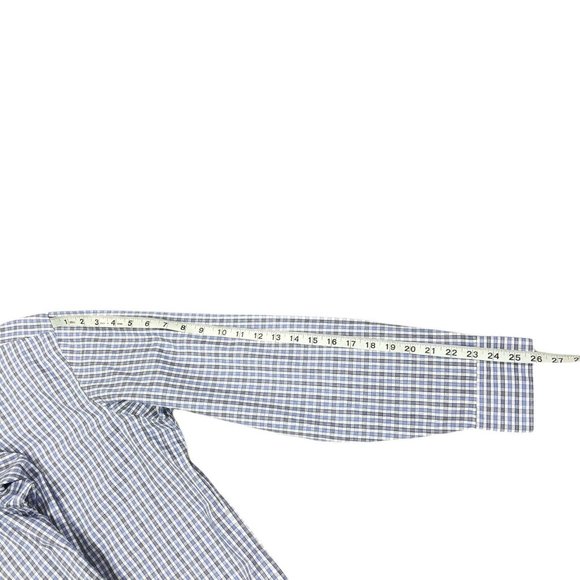 UNTUCKit Men's Blue Plaid Gingham Long Sleeve Button Front Shirt Size XL - Picture 8 of 8